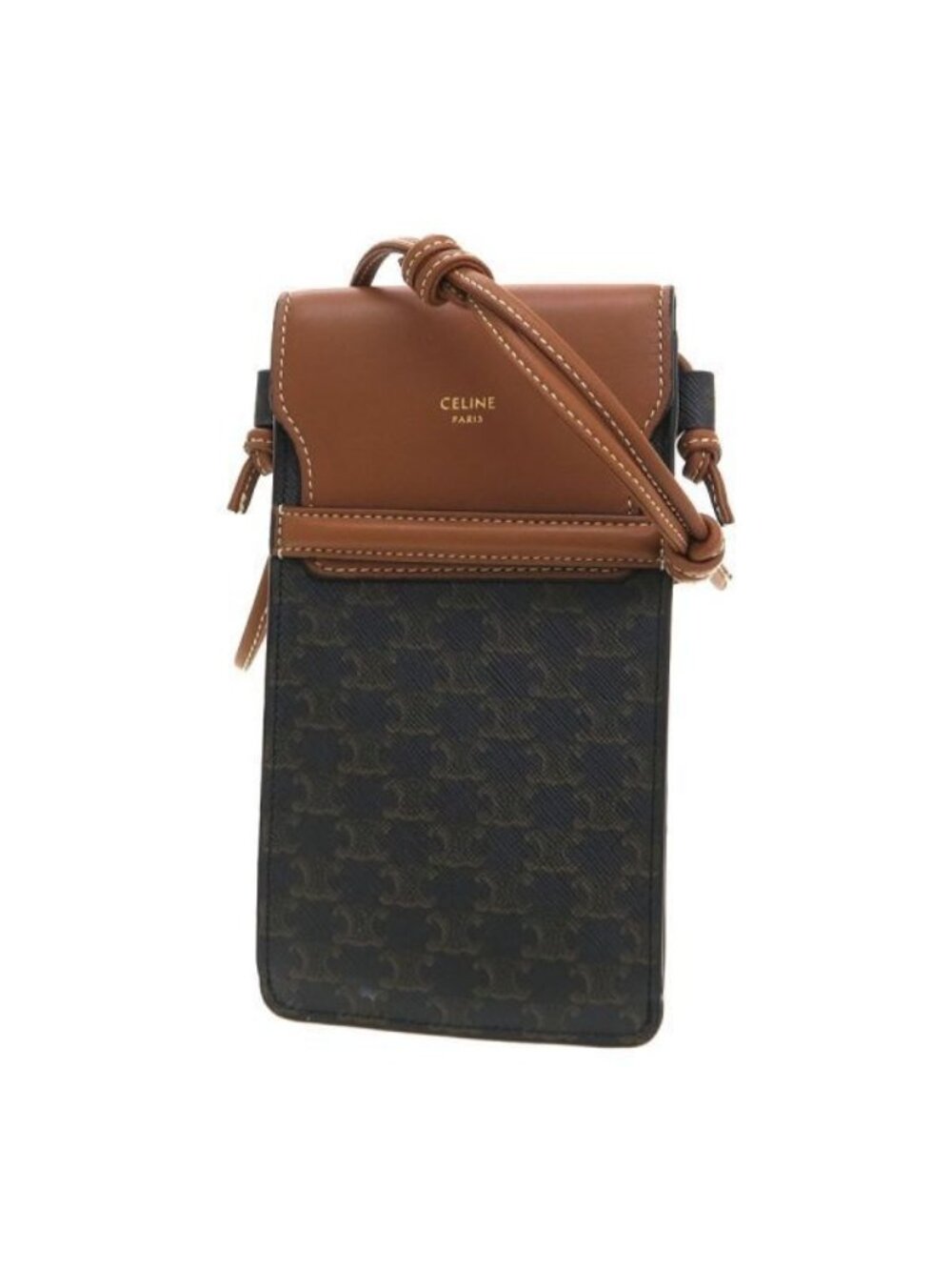 Celine Mobile Pouch Triomphe Canvas &lambskin